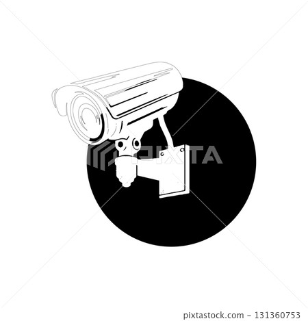 This image features a vector-style illustration of a CCTV camera. This image features a vector-style illustration of a CCTV camera. 131360753