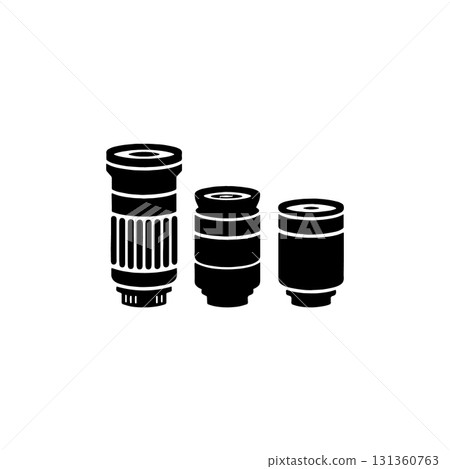 featuring a black-and-white illustration of a camera lens with simple details 131360763