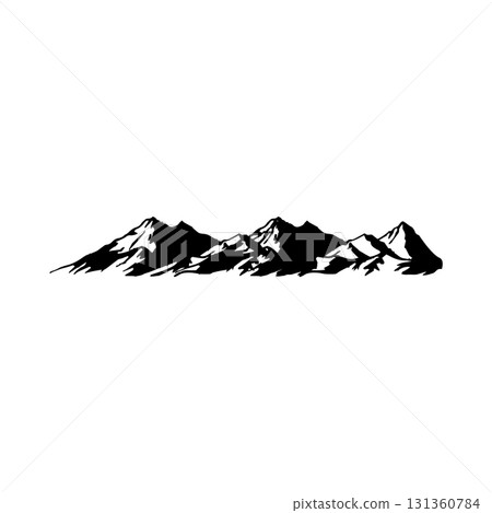 vector illustration of black mountain scenery 131360784