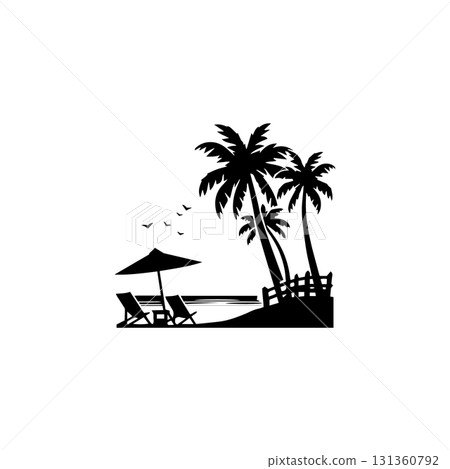tropical scenery with towering coconut trees. tropical scenery with towering coconut trees. 131360792