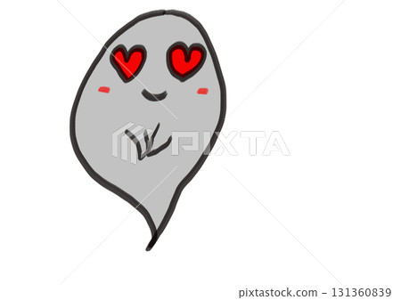 心形眼睛的可愛鬼魂插圖 131360839