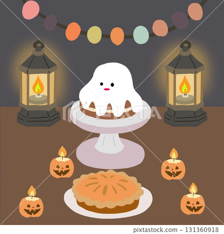 萬聖節派對桌上擺放的糖果 131360918