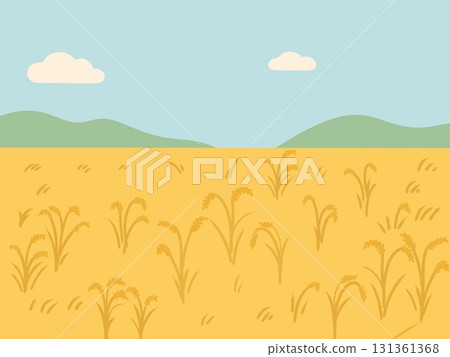 收割前的稻田插圖 131361368