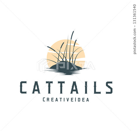 Grass river plant cattails logo, design with simple art concept, natural plant symbol, illustration, template, icon Grass river plant cattails logo, design with simple art concept, natural plant symbol, illustration, template, icon 131361540