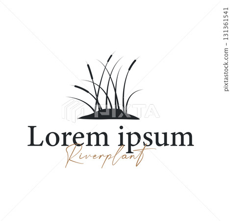 Grass river plant cattails logo, design with simple art concept, natural plant symbol, illustration, template, icon Grass river plant cattails logo, design with simple art concept, natural plant symbol, illustration, template, icon 131361541