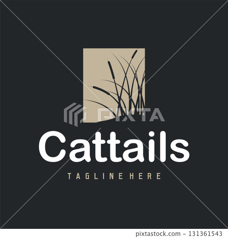 Grass river plant cattails logo, design with simple art concept, natural plant symbol, illustration, template, icon Grass river plant cattails logo, design with simple art concept, natural plant symbol, illustration, template, icon 131361543