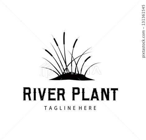 Grass river plant cattails logo, design with simple art concept, natural plant symbol, illustration, template, icon Grass river plant cattails logo, design with simple art concept, natural plant symbol, illustration, template, icon 131361545