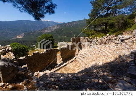 Remains of ancient odeon in Lycian settlement of Arycanda, Turkey Remains of ancient odeon in Lycian settlement of Arycanda, Turkey 131361772