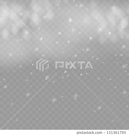 Realistic falling snow and snowflakes overlay effect for winter design. Vector Realistic falling snow and snowflakes overlay effect for winter design. Vector 131361793
