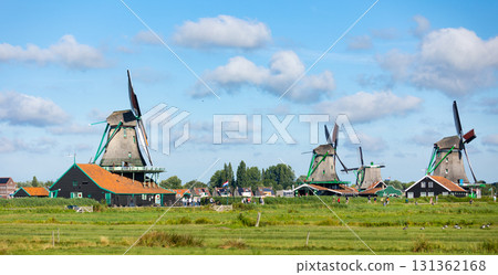 View of windmills near the city of Zaandam View of windmills near the city of Zaandam 131362168