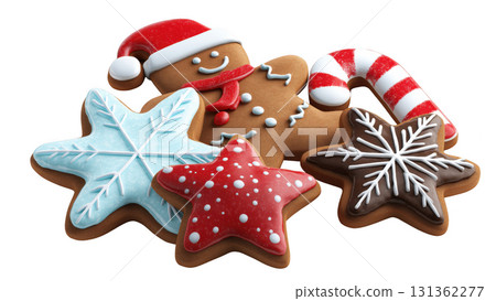 Holiday-themed colorful cookies are ready, created AI, PNG 131362277