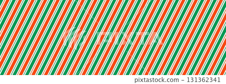 Red and green Christmas seamless pattern. Xmas diagonal stripes wallpaper. Candy cane peppermint repeating background. Winter holiday present wrapping paper design. Vector line decoration backdrop Red and green Christmas seamless pattern. Xmas diagonal stripes wallpaper. Candy cane peppermint repeating background. Winter holiday present wrapping paper design. Vector line decoration backdrop 131362341