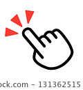 指向圖示符號標誌觸碰一點手圖 131362515