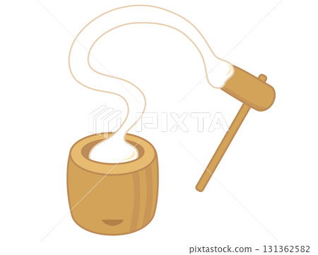 圖：非常有彈性的米糕被搗碎 131362582