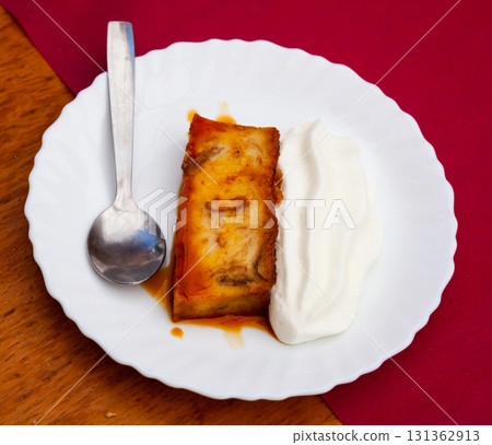 Traditional dessert of English cuisine is pudding Traditional dessert of English cuisine is pudding 131362913