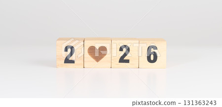 Happy New Year 2026 with heart block for health care, love, organ donation, resolution, charity, happy family, wellbeing and insurance concepts Happy New Year 2026 with heart block for health care, love, organ donation, resolution, charity, happy family, wellbeing and insurance concepts 131363243