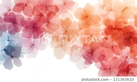 Elegant and Delicate Floral Background with Soft Pastel Colors and Gentle Overlapping Petals 131363610