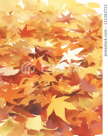 落葉的插圖素材，以水彩畫風格精美描繪，風景，背景，自然，寂靜 131363722