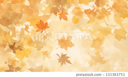 Autumn watercolor illustration of autumn leaves piled up on the ground. Autumn leaves, fallen leaves, season, nature, healing, emotion 131363751