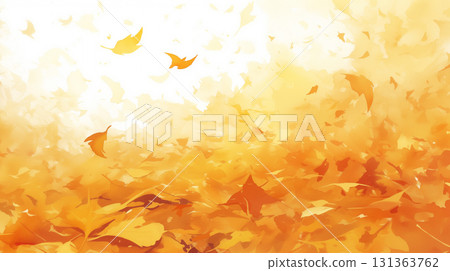 一幅美麗的水彩秋日風景畫,五彩繽紛的落葉散落在地上,構成了一幅季節背景畫。秋葉 一幅美麗的水彩秋日風景畫,五彩繽紛的落葉散落在地上,構成了一幅季節背景畫。秋葉 131363762