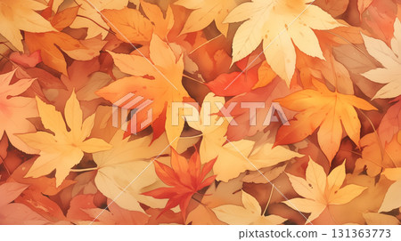 以水彩畫風格描繪的秋季自然風景,落葉、秋葉、落葉覆蓋地面,營造出一幅充滿情趣的四季圖畫 以水彩畫風格描繪的秋季自然風景,落葉、秋葉、落葉覆蓋地面,營造出一幅充滿情趣的四季圖畫 131363773