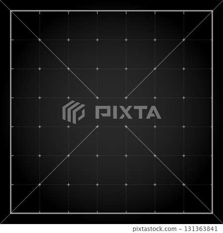Blueprint black graph. Grid texture for engineering or mechanical layout drawing. Notebook pattern with empty space. Vector Illustration 131363841