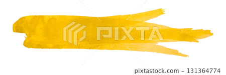 yellow watercolor background. Artistic hand paint. Isolated on transparent background. 131364774