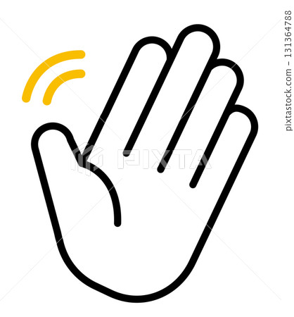 揮手錶情符號簡單插畫素材 揮手錶情符號簡單插畫素材 131364788