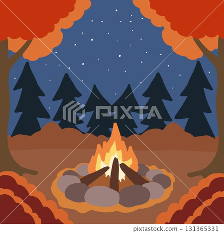 Autumn camping (bonfire) 131365331