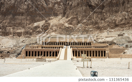 Mortuary Temple of Hatshepsut Carved into a Cliffside 131365436