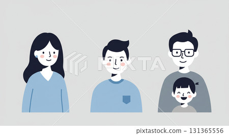 A gentle family illustration A gentle family illustration 131365556