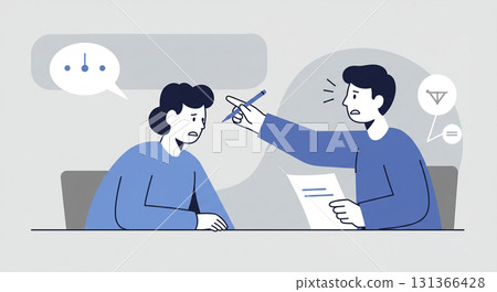 Scenes showing anger, pressure, and power harassment 131366428