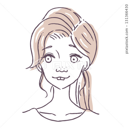 Vector illustration of an ugly young woman 131366430
