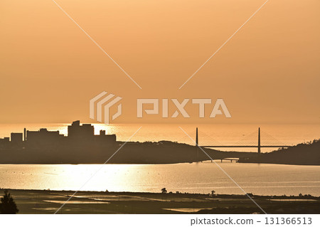 Evening view of Uchinada Town 131366513