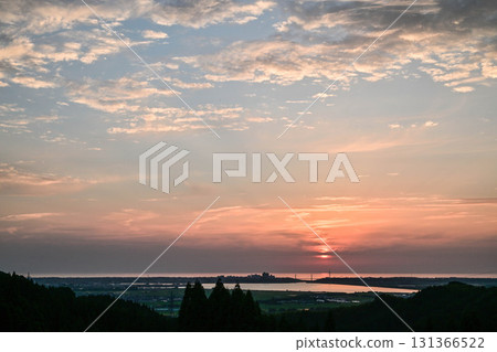 Evening view of Uchinada Town 131366522