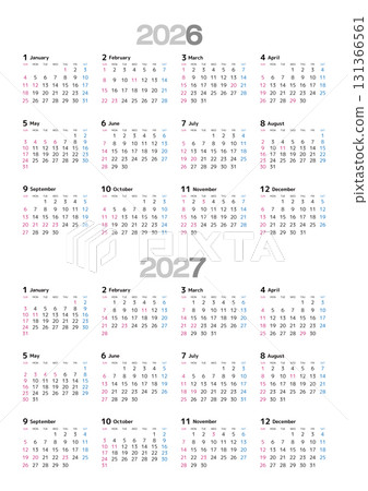 2026-2027 Annual Calendar (Sunday Start) 131366561