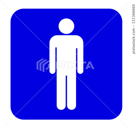 Vector illustration of a white man's pictogram on a blue background Vector illustration of a white man's pictogram on a blue background 131366660