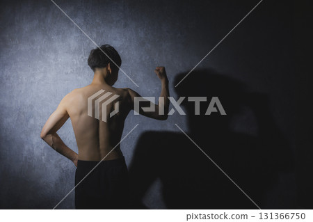 Men doing muscle training with dumbbells Men doing muscle training with dumbbells 131366750