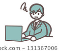 受電腦工作困擾的男性辦公室職員 131367006