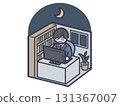 男辦公室職員工作到深夜 131367007