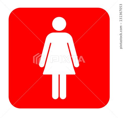 紅色背景上白人婦女象形文字的向量插圖 131367053