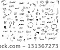 Hand-drawn letters, symbols, decorations, illustrations set 131367273