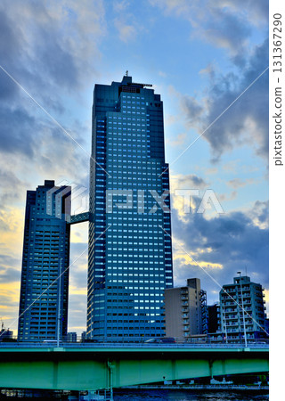 St. Luke's Gardens in the evening, bathed in orange 131367290