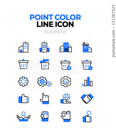 Various point color line icons 131367325