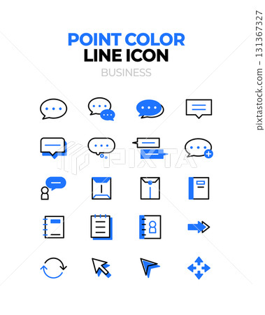 Various point color line icons 131367327
