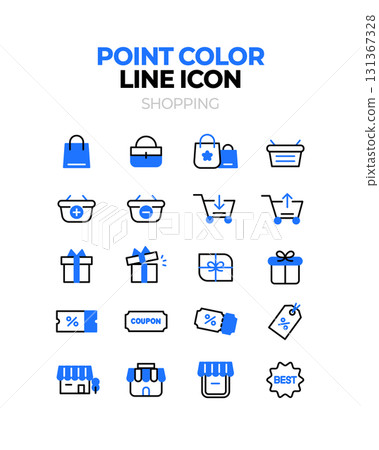 Various point color line icons Various point color line icons 131367328