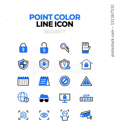 Various point color line icons 131367332