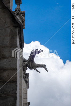 Gargoyle view from the Basilica of the National Vow in Quito 131367688