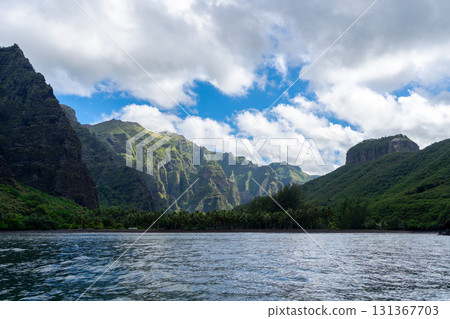 Majestic cliffs of Hakaui Bay, Nuku Hiva, Marquesas Islands, French Polynesia Majestic cliffs of Hakaui Bay, Nuku Hiva, Marquesas Islands, French Polynesia 131367703