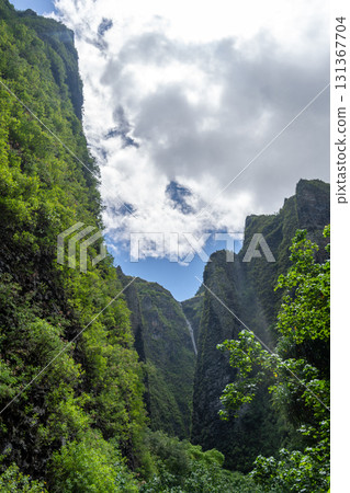 Vaipo waterfall in Hakaui valley, Nuku Hiva, French Polynesia wild nature Vaipo waterfall in Hakaui valley, Nuku Hiva, French Polynesia wild nature 131367704